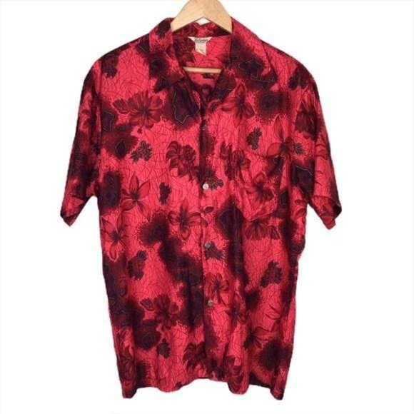Vintage Other - VTG Luau Sportswear red Hawaiian Shirt 100% cotton